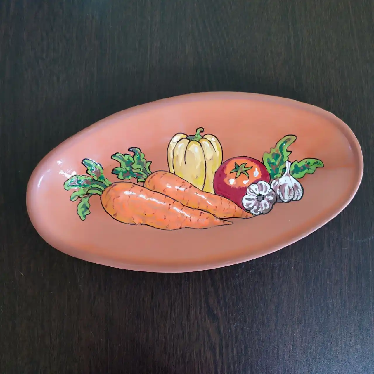 Керамическое блюдо овальное большое